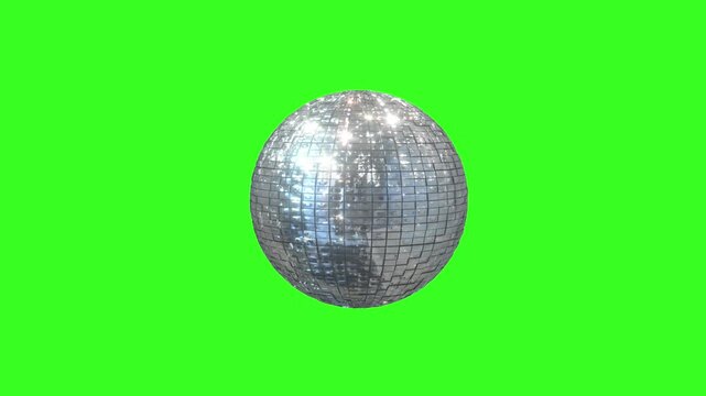 the mirror ball on a green background 3d render