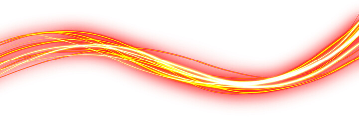 High-Speed Light Trail Effect on transparent background