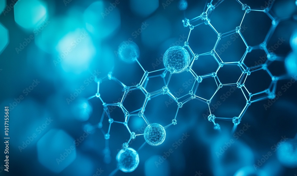 Aufkleber abstract technology or medical background with hexagons shape pattern molecular structure