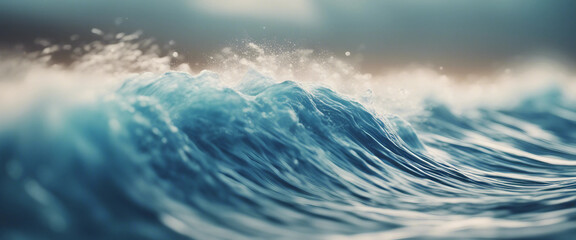 Fototapeta premium Blue wind waves effect 3d illustration