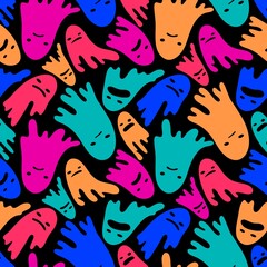 Halloween ghost seamless cartoon pattern for wrapping paper and fabrics