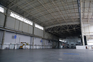 Empty warehouse of finished products at factory