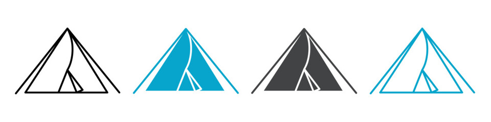 tent icon Vector outline sign