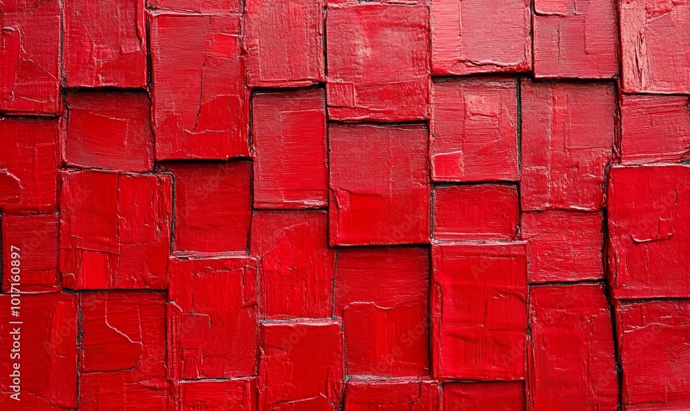 Poster a close up of a red block pattern