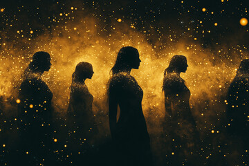 witches or fairies in the glowing night