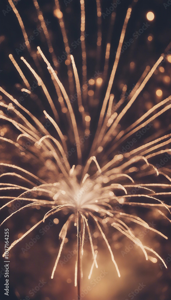 Poster new years eve fireworks with bokeh and a copy space background abstract holiday background with stoc