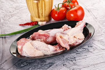 Raw turkey shoulder wing for cooking