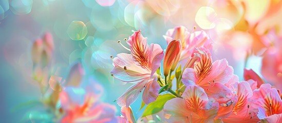 Fototapeta premium Floral Background with Vibrant Blooming Flowers