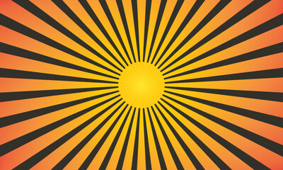 Sunburst vector template, sunshine, sunset, sun rays, summer, hot, vector illustration