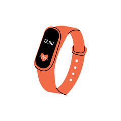 Modern fitness tracker displaying heart rate and time, showcasing sleek design and functionality