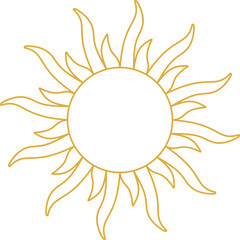 Boho style minimalist sun illustration