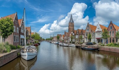 panorama of the old city of Edam