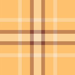 Mix tartan seamless texture, rest textile fabric check. International vector plaid background pattern in orange and amber colors.