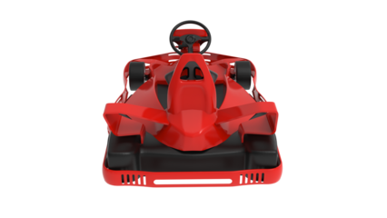 red racing cart isolated on transparent background
