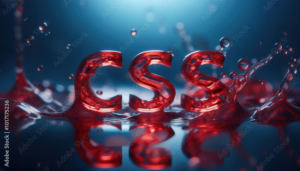 Poster creative css design in dynamic water effect