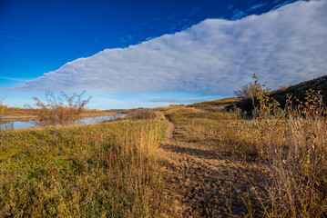 Autumn hike by the river