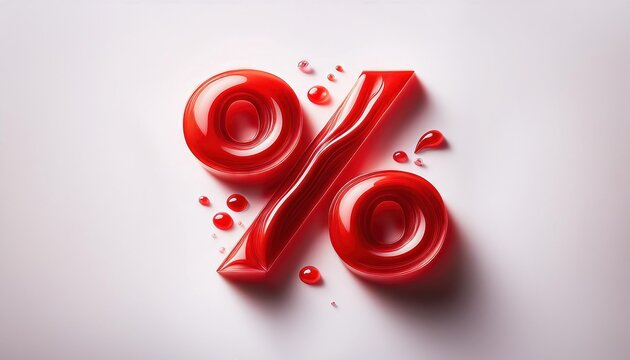 Discount Percentage Symbol on White Background