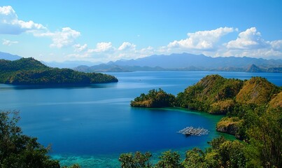 Obraz premium Croon island amidst blue sea