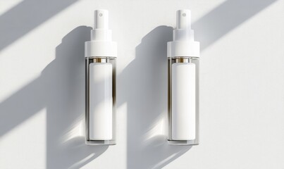 Double Cosmetic Spray Bottle Mockup