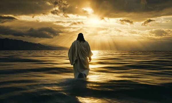 Christ walking on water, jesus walked on water, sea of galilee