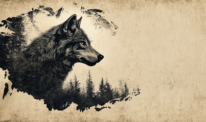 Torn paper for text wolf