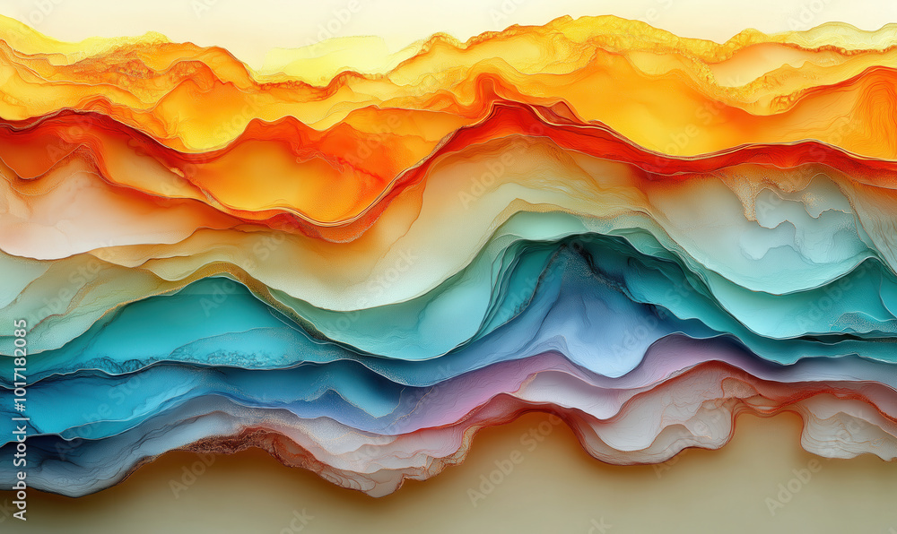 Poster abstract colorful background with wavy texture.