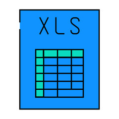 xls file format document line icon vector. xls file format document sign. isolated symbol illustration