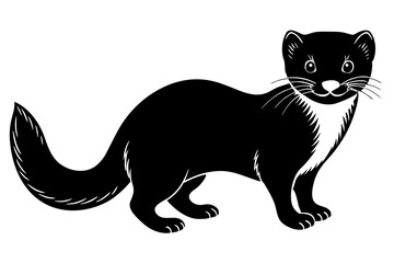 American Mink silhouette vector illustration