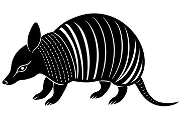 Nine-banded Armadillo silhouette vector illustration