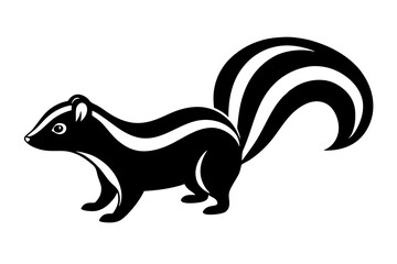 Striped Skunk silhouette vector illustration