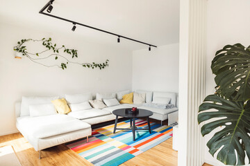 Modern living room for a young family. Warm home.