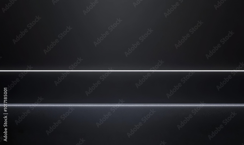 Poster minimalist abstract composition of a single line of light on a dark surface, with sharp contrasts an