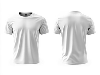 Blank Short sleeve t shirt mockup, grey T-shirts front and back view, used as design template isolated on white background.