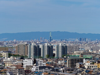 Obraz premium 【高解像度】高尾山から見る大阪の都市景観