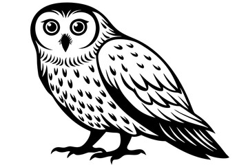 Snowy Owl silhouette vector illustration