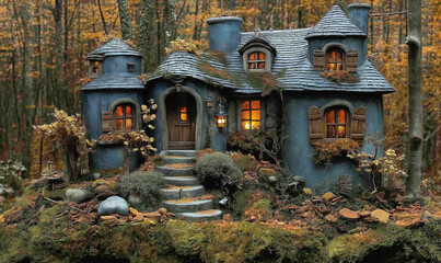 Fototapeta premium A charming miniature world with architectural houses.