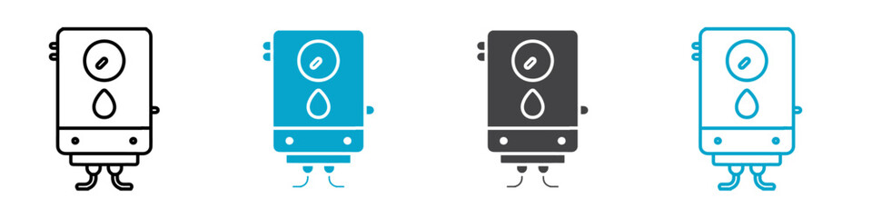water heater icon Simple vector set isolated