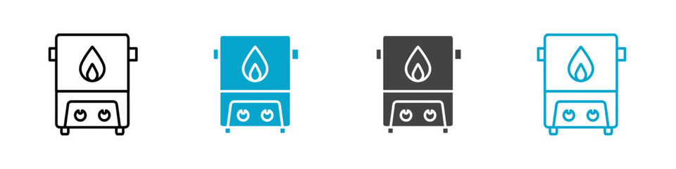 water heater icon Simple vector set isolated