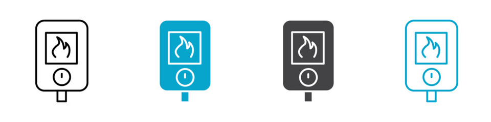 water heater icon Simple vector set isolated