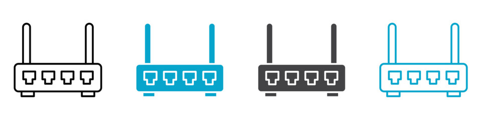 wifi router icon Simple vector set isolated