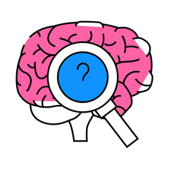 psychology brain line icon vector. psychology brain sign. isolated symbol illustration