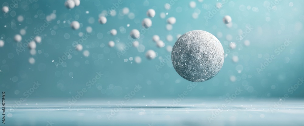 Poster exploring the mysteries of floating particles in a dreamlike atmosphere