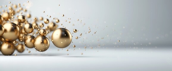 Dynamic Golden Spheres in Motion A Captivating Visual of Elegance and Motion