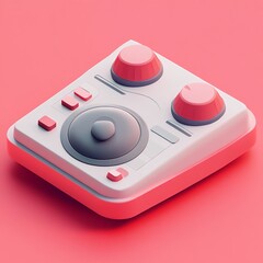 3D Digital Audio Interface Icon: Connecting Audio Devices Illustration Logo