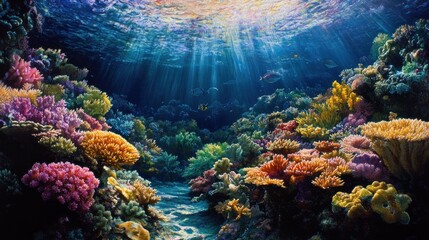 Obraz premium Vibrant Coral Reef Underwater