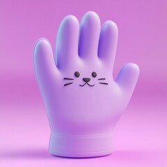 Obraz premium 3D Pet Grooming Glove Icon: Hand Tool for Pet Grooming Illustration Logo