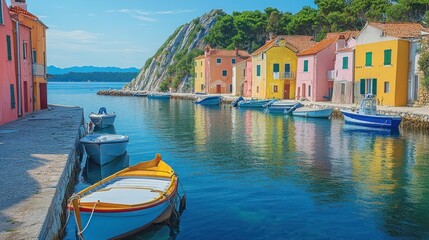 Obraz premium Colorful Waterfront Village