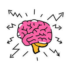 brainstorm brain line icon vector. brainstorm brain sign. isolated symbol illustration