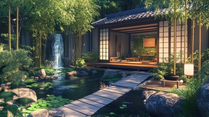 Obraz premium Tranquil Japanese Garden