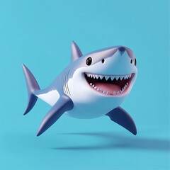 3D Shark Icon: Ocean Predator Symbol Illustration Logo